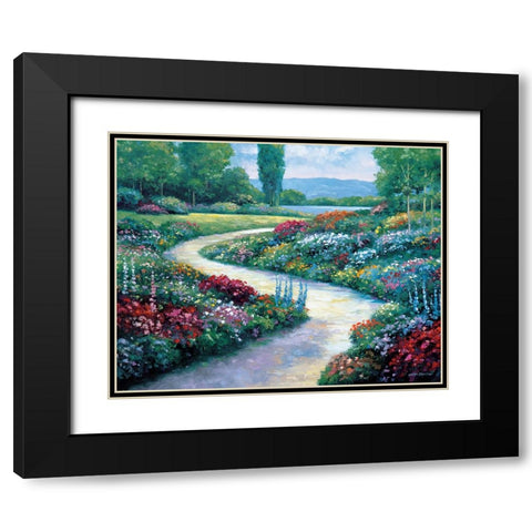Lakeside Path Black Modern Wood Framed Art Print with Double Matting by Zaccheo, John