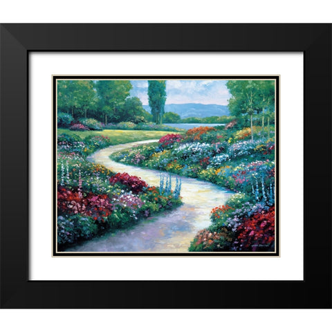 Lakeside Path Black Modern Wood Framed Art Print with Double Matting by Zaccheo, John