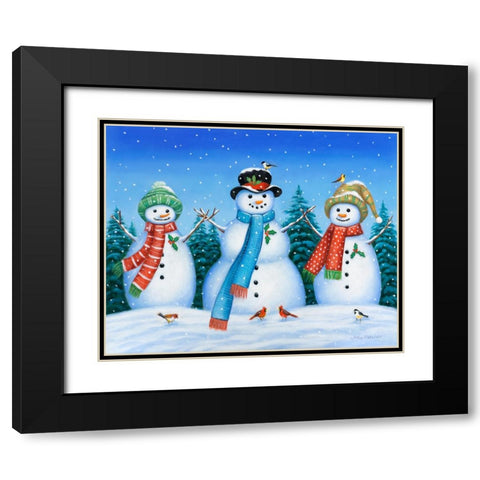 Snowman II Black Modern Wood Framed Art Print with Double Matting by Zaccheo, John