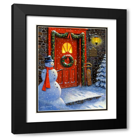 25 Sleigh Bell Road Black Modern Wood Framed Art Print with Double Matting by Zaccheo, John