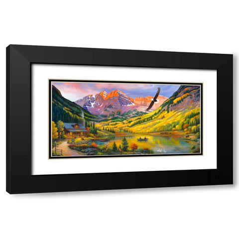 Rocky Mountain Retreat Black Modern Wood Framed Art Print with Double Matting by Zaccheo, John