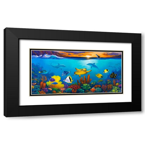 Underwater Color Black Modern Wood Framed Art Print with Double Matting by Zaccheo, John