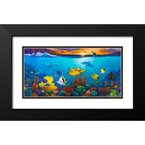 Underwater Color Black Modern Wood Framed Art Print with Double Matting by Zaccheo, John