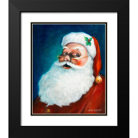 Santa Black Modern Wood Framed Art Print with Double Matting by Zaccheo, John