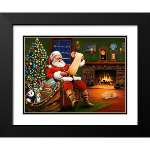 Checking his List Black Modern Wood Framed Art Print with Double Matting by Zaccheo, John