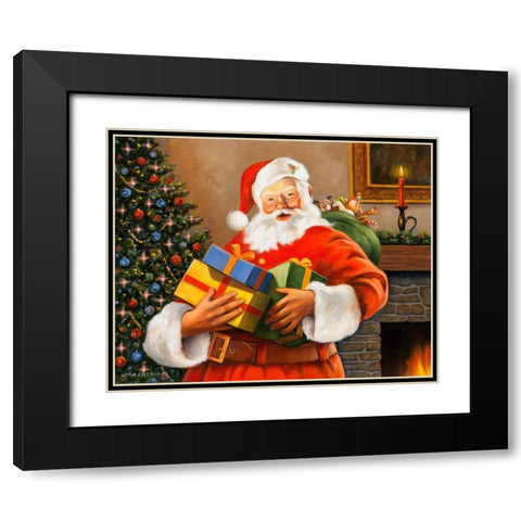 Presents from Santa Black Modern Wood Framed Art Print with Double Matting by Zaccheo, John