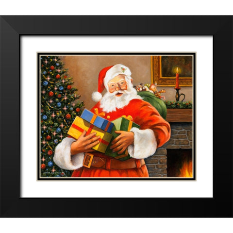Presents from Santa Black Modern Wood Framed Art Print with Double Matting by Zaccheo, John