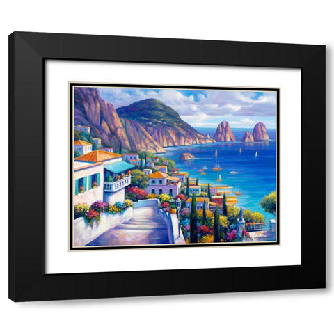 View of the Ocean Black Modern Wood Framed Art Print with Double Matting by Zaccheo, John