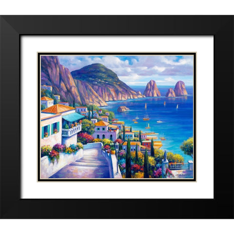 View of the Ocean Black Modern Wood Framed Art Print with Double Matting by Zaccheo, John