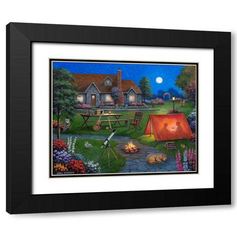 Kids Night Out Black Modern Wood Framed Art Print with Double Matting by Zaccheo, John