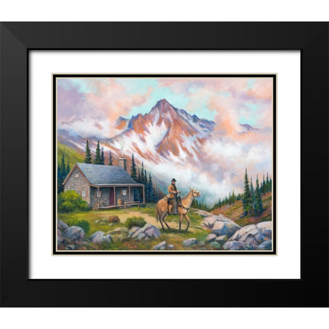 Country Cabin Black Modern Wood Framed Art Print with Double Matting by Zaccheo, John