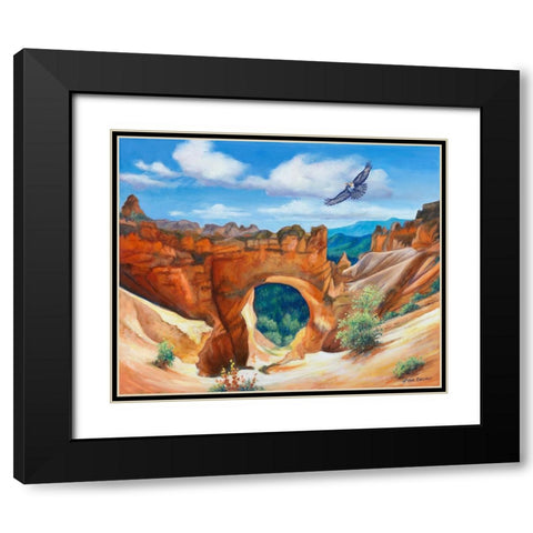 Hawk Over Bryce Canyon Black Modern Wood Framed Art Print with Double Matting by Zaccheo, John