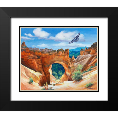 Hawk Over Bryce Canyon Black Modern Wood Framed Art Print with Double Matting by Zaccheo, John