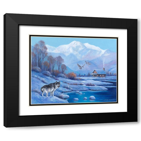 Natures Gift to Winter Black Modern Wood Framed Art Print with Double Matting by Zaccheo, John