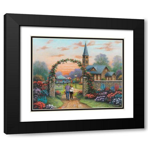 Sunday Gathering Black Modern Wood Framed Art Print with Double Matting by Zaccheo, John