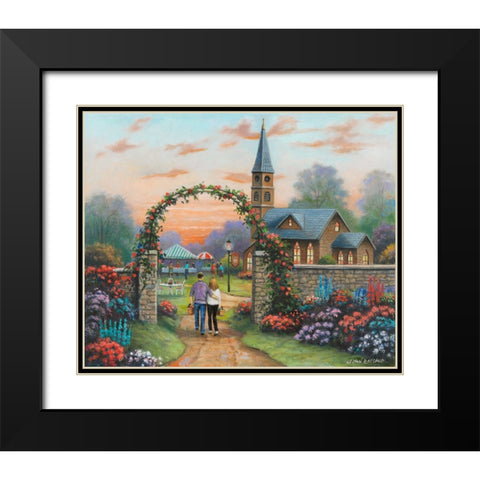 Sunday Gathering Black Modern Wood Framed Art Print with Double Matting by Zaccheo, John