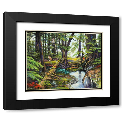 Forest Gathering Black Modern Wood Framed Art Print with Double Matting by Zaccheo, John