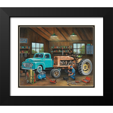 Grandpas Garage Black Modern Wood Framed Art Print with Double Matting by Zaccheo, John