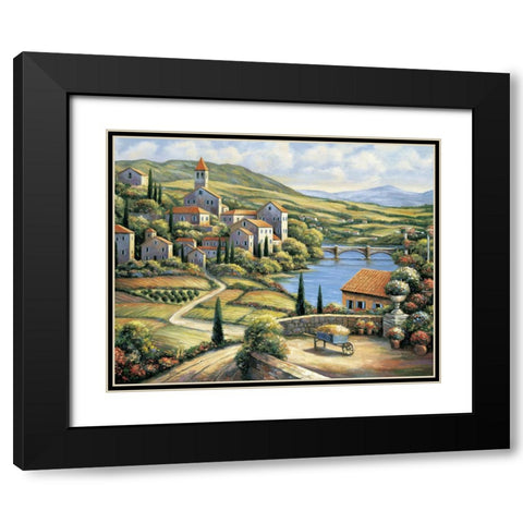 The Village A Black Modern Wood Framed Art Print with Double Matting by Zaccheo, John