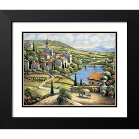 The Village A Black Modern Wood Framed Art Print with Double Matting by Zaccheo, John