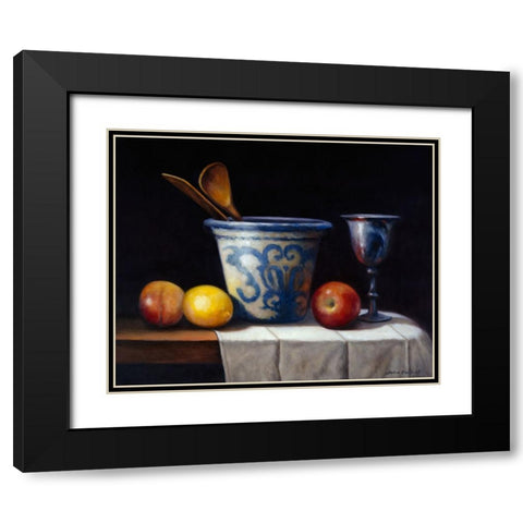 Still Life Harmony Black Modern Wood Framed Art Print with Double Matting by Zaccheo, John