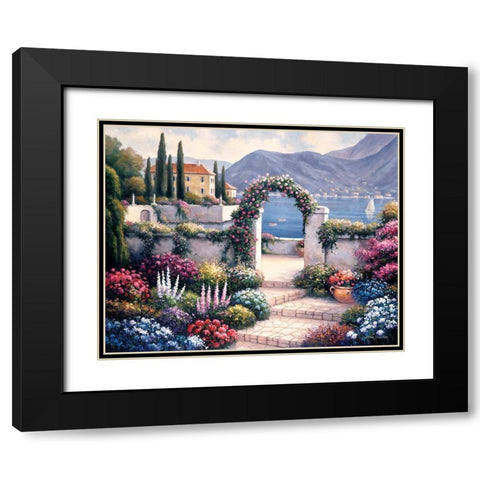 Mediterranean Scene A Black Modern Wood Framed Art Print with Double Matting by Zaccheo, John