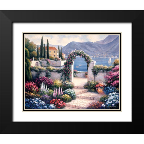 Mediterranean Scene A Black Modern Wood Framed Art Print with Double Matting by Zaccheo, John