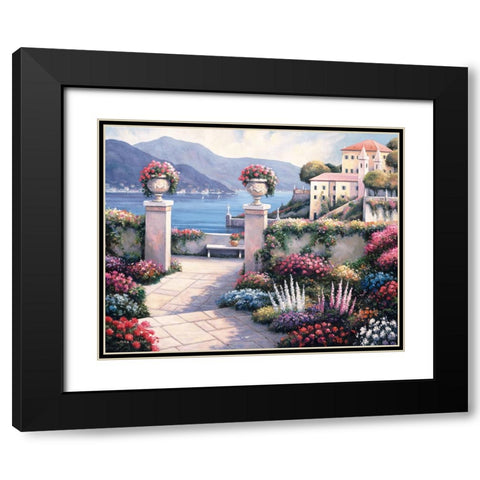 Mediterranean Scene B Black Modern Wood Framed Art Print with Double Matting by Zaccheo, John