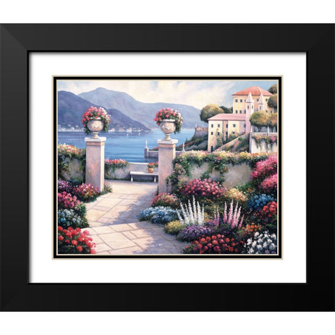 Mediterranean Scene B Black Modern Wood Framed Art Print with Double Matting by Zaccheo, John