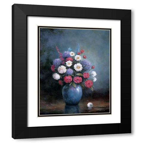 Floral A Black Modern Wood Framed Art Print with Double Matting by Zaccheo, John