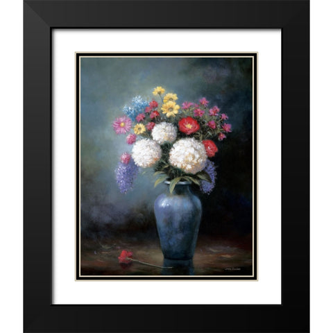 Floral C Black Modern Wood Framed Art Print with Double Matting by Zaccheo, John