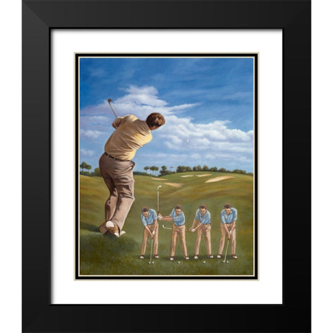 Follow Through Black Modern Wood Framed Art Print with Double Matting by Zaccheo, John