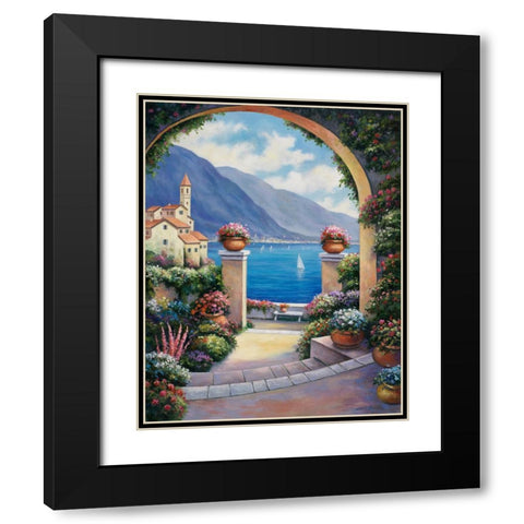 Mediterranian Archway Black Modern Wood Framed Art Print with Double Matting by Zaccheo, John
