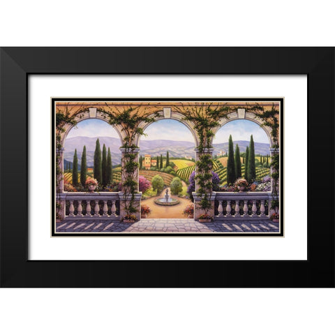 Tuscan Villa Black Modern Wood Framed Art Print with Double Matting by Zaccheo, John