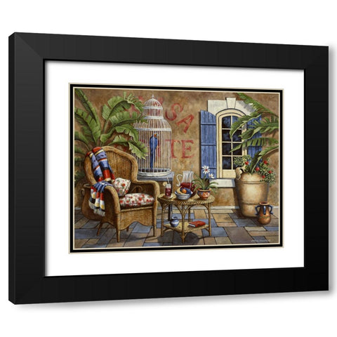 Fiesta 1 Black Modern Wood Framed Art Print with Double Matting by Zaccheo, John