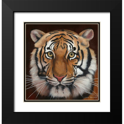 Tiger Black Modern Wood Framed Art Print with Double Matting by Zaccheo, John
