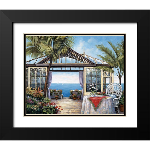 Ocean View Black Modern Wood Framed Art Print with Double Matting by Zaccheo, John