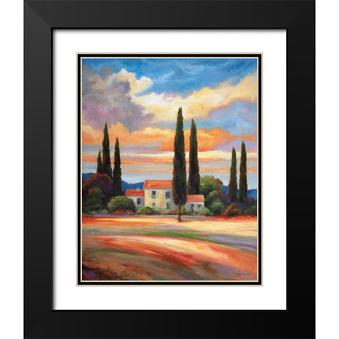 Sunset In Provence Black Modern Wood Framed Art Print with Double Matting by Zaccheo, John