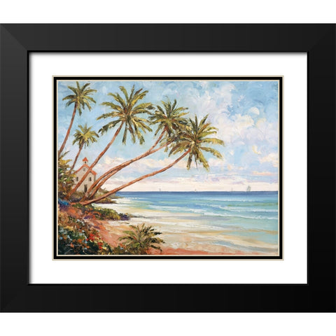 Seaside Vista Black Modern Wood Framed Art Print with Double Matting by Zaccheo, John