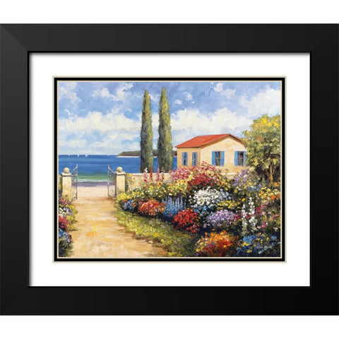 Coastal Garden Walk Black Modern Wood Framed Art Print with Double Matting by Zaccheo, John