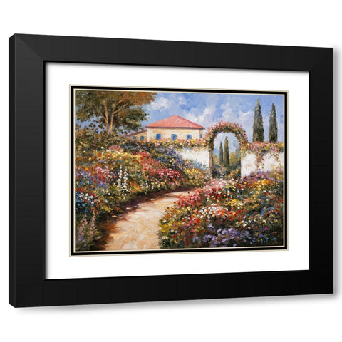 Garden Walk Black Modern Wood Framed Art Print with Double Matting by Zaccheo, John