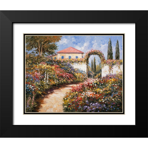 Garden Walk Black Modern Wood Framed Art Print with Double Matting by Zaccheo, John