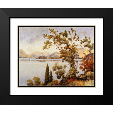 Twilight On Bellagio Black Modern Wood Framed Art Print with Double Matting by Zaccheo, John