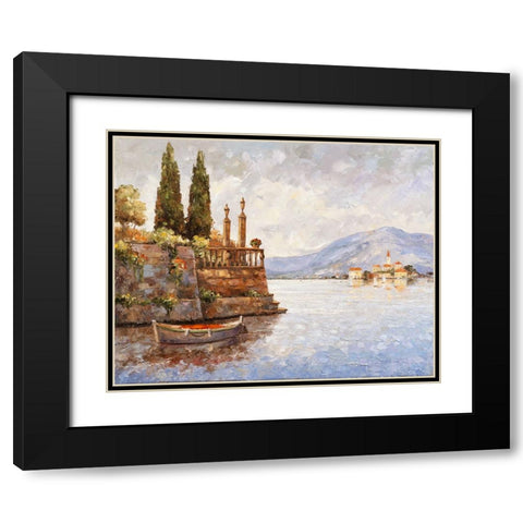 Evening Light On Lake Como Black Modern Wood Framed Art Print with Double Matting by Zaccheo, John