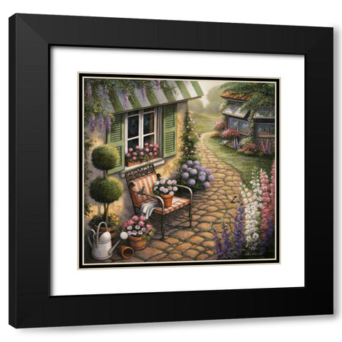 Stone Walkway Black Modern Wood Framed Art Print with Double Matting by Zaccheo, John