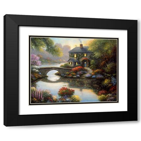 Complete Serenity Black Modern Wood Framed Art Print with Double Matting by Zaccheo, John
