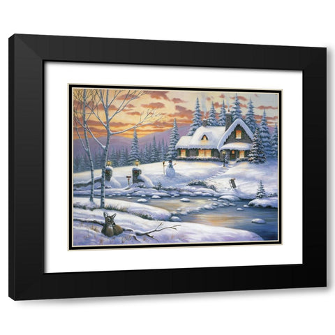 Winter Retreat Black Modern Wood Framed Art Print with Double Matting by Zaccheo, John