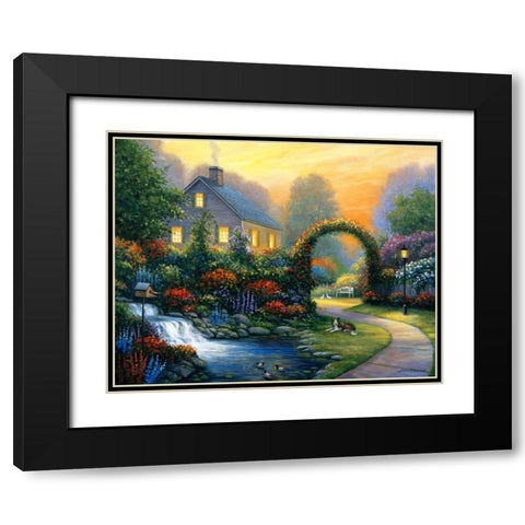 Serenity Black Modern Wood Framed Art Print with Double Matting by Zaccheo, John