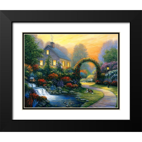 Serenity Black Modern Wood Framed Art Print with Double Matting by Zaccheo, John