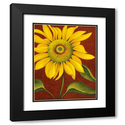 Sunflower Black Modern Wood Framed Art Print with Double Matting by Zaccheo, John